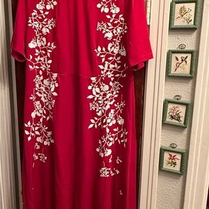 SHEIN Red Midi Dress